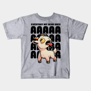 Everyday My Head Goes AAAA - Funny Goat Meme Gift Kids T-Shirt